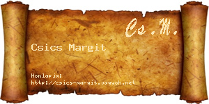 Csics Margit névjegykártya